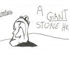 Touristic-Postcard-Giant-Stone-Head